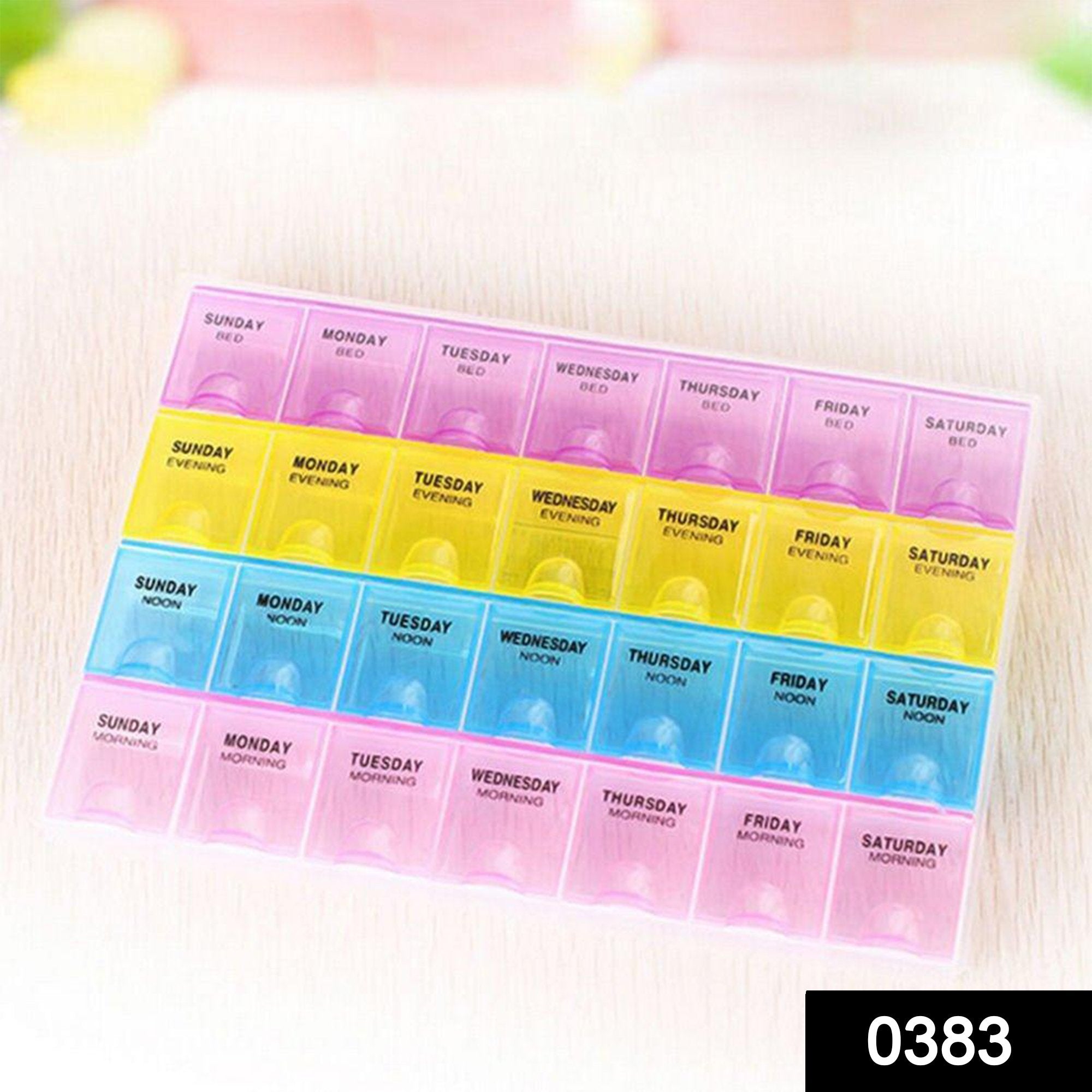 0383 Pill Case- 4 Row 28 Squares Weekly 7 Days Tablet Box Holder Medicine Storage Organizer Container - SkyShopy 0383 Pill Case- 4 Row 28 Squares Weekly 7 Days Tablet Box Holder Medicine Storage Organizer Container - SkyShopy
